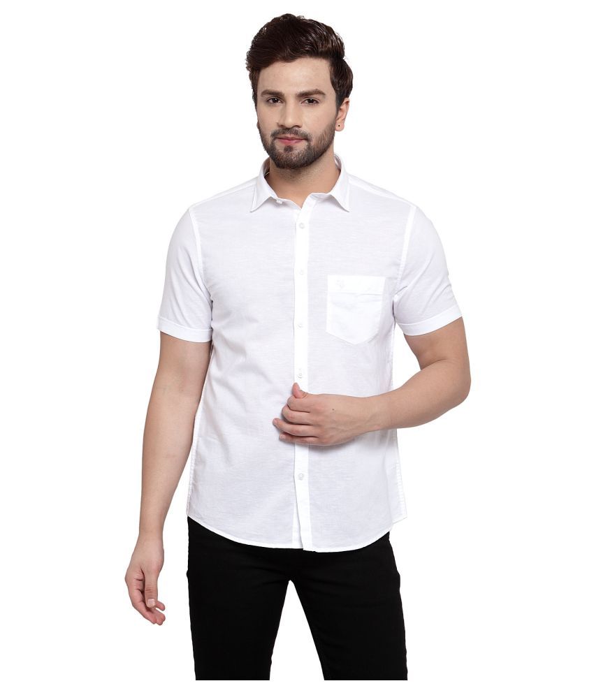 Cantabil Cotton Blend White Shirt - Buy Cantabil Cotton Blend White ...