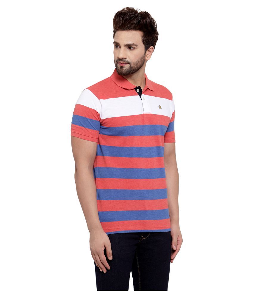 Cantabil Red Stripers Polo T Shirt 