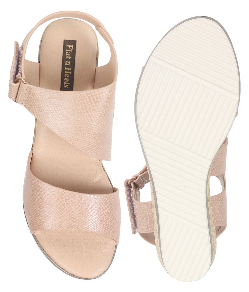 pink flat wedges