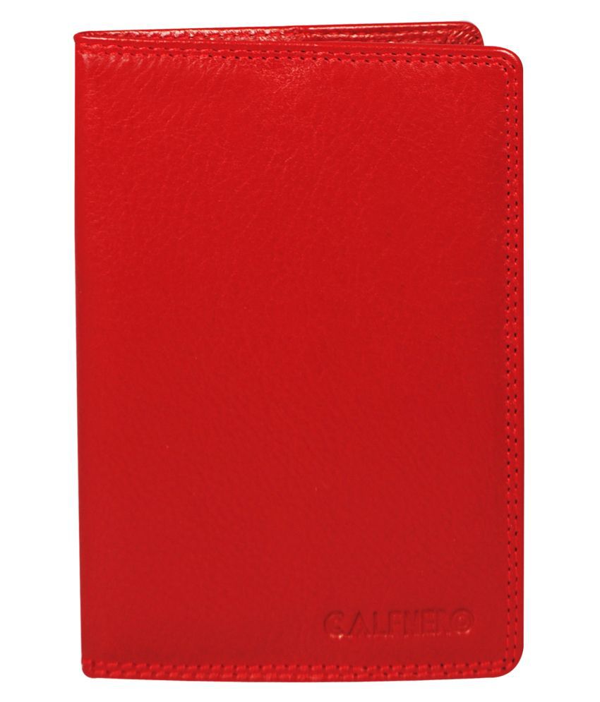     			Calfnero Leather Red Passport Holder