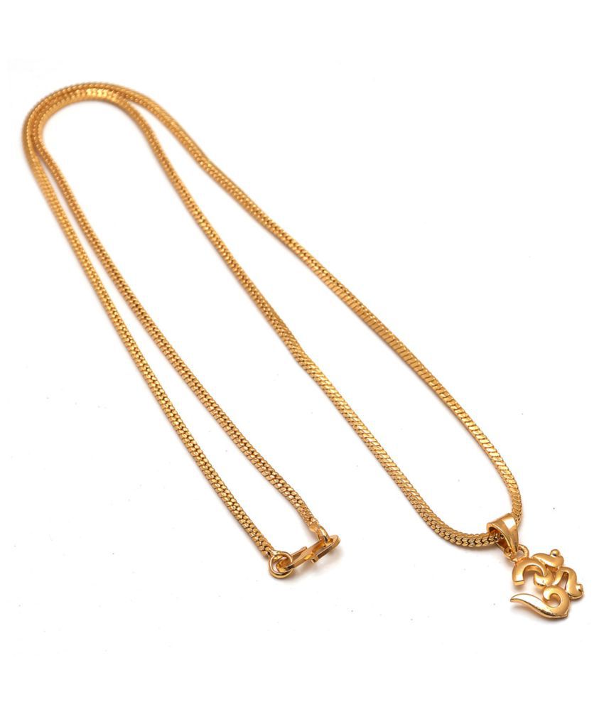     			Jewar Mandi Gold Plated locket with chain For Men/Women