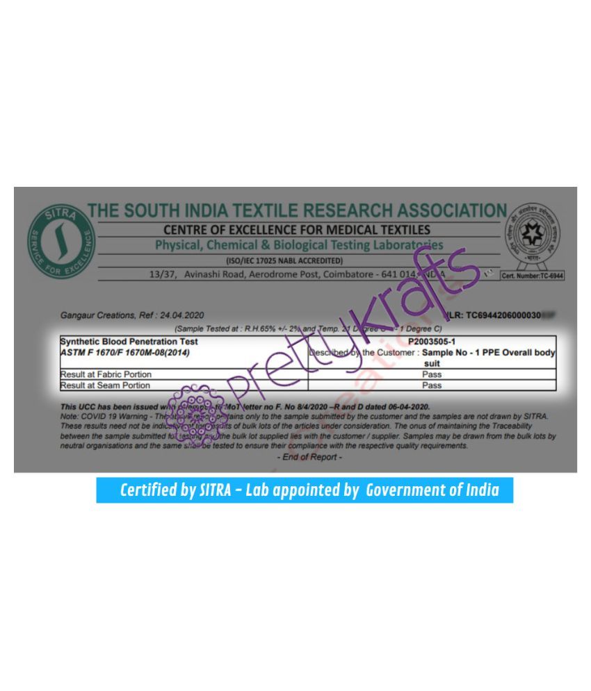 Prettykraftsa Sitra Ce Certified Laminated Ppe Kit With Full Body Coverall Latex Gloves Shoe Cover Face Mask Face Shield Complete Ppe Kit For Doctors Washable Reusable A Blue Set Of 100