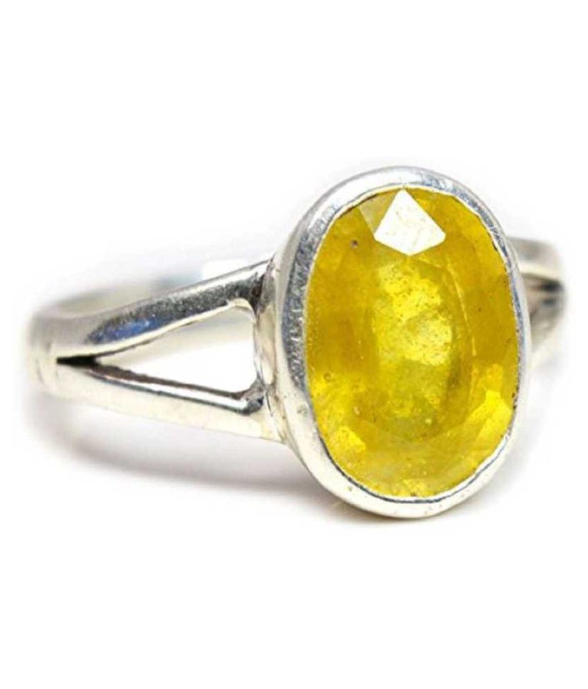 Antique Silver Jewels 11.25 Carat Yellow Sapphire Sterling Silver Ring ...