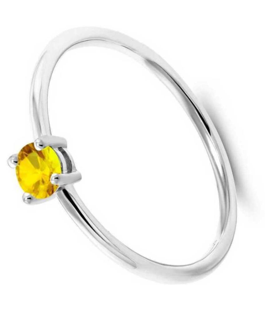 Antique Silver Jewels 5.25 Carat Yellow Sapphire Sterling Silver Ring ...