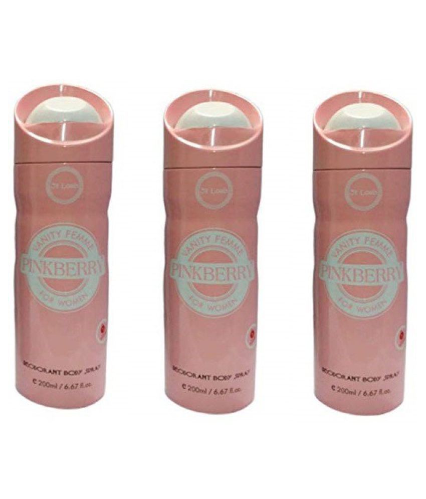     			St. Louis PinkBerry Deodorant Body Spray Deodorant Spray - For Men & Women.200 ml each.pack of 3.