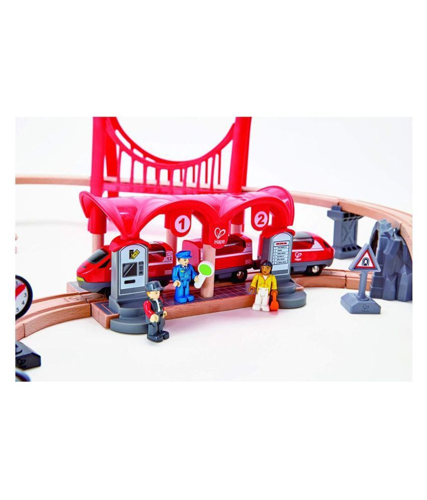 hape busy city rail train set