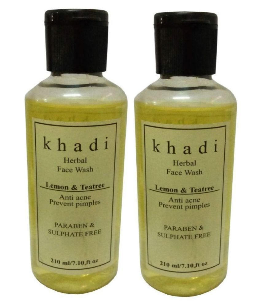     			Khadi Herbal Lemon & Tea Tree (Paraben Free) Face Wash 420 mL Pack of 2