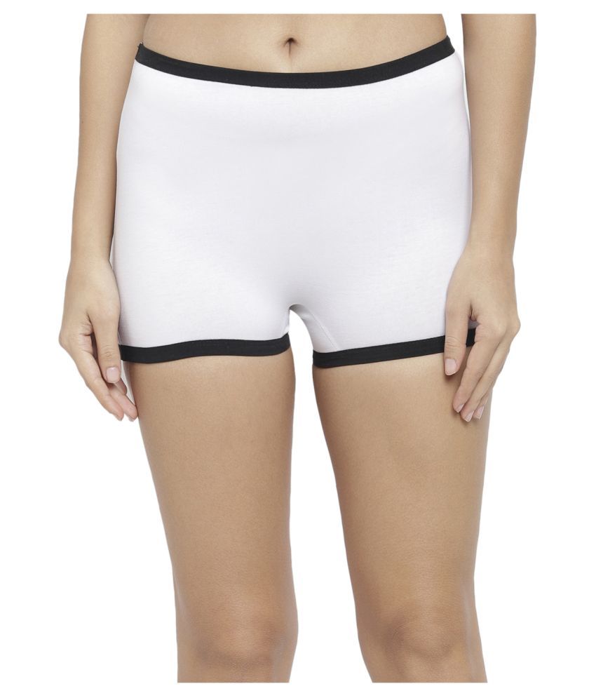     			N-Gal Cotton Lycra Women's Boy Shorts ( White )