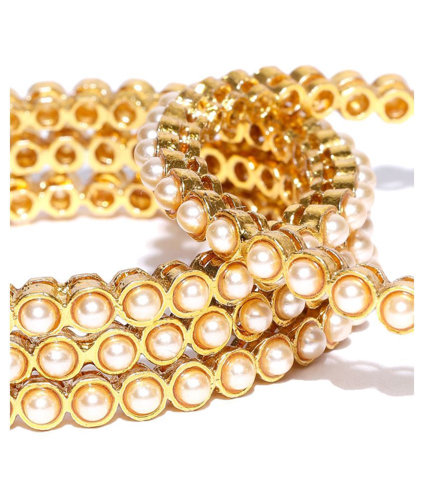Priyaasi Traditional Gold Plated Kundan Bracelet Bangles Set of 4 Buy Priyaasi Traditional Gold