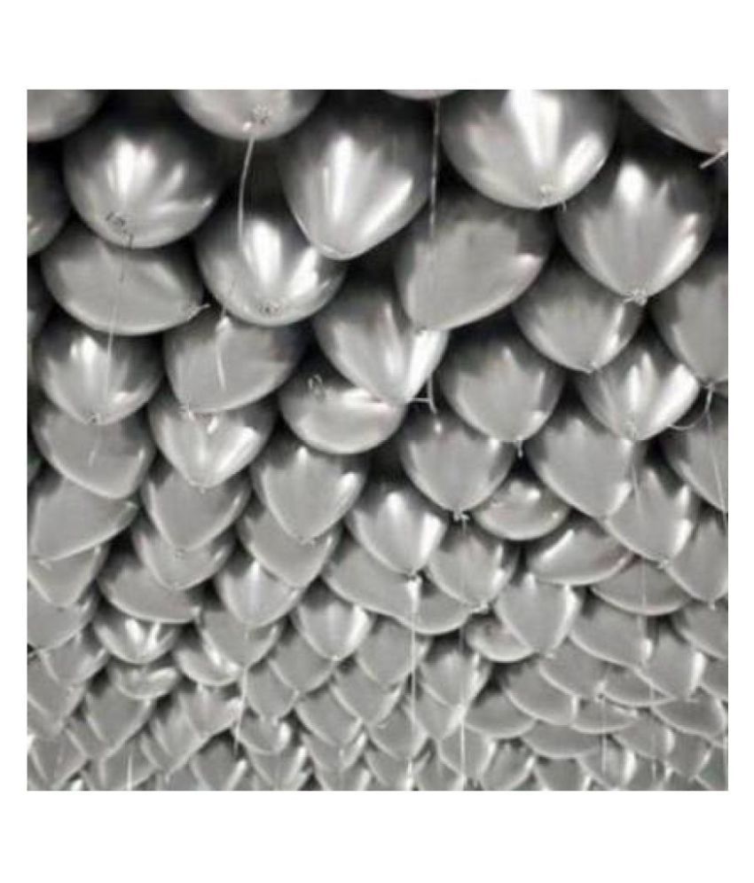     			GNGS Pack of 100 (Silver) Party Balloons for Decorations