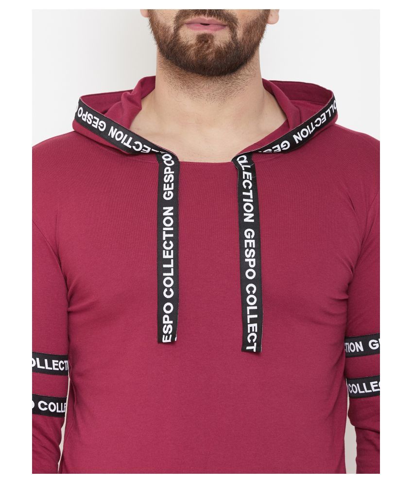 GESPO 100 Percent Cotton Maroon Solids T-Shirt - Buy GESPO 100 Percent Cotton Maroon Solids T 