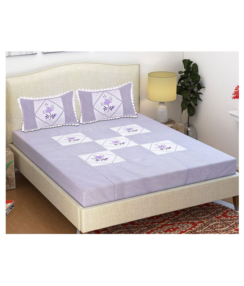 HomeStore-YEP Cotton Double Bedsheet with 2 Pillow Covers