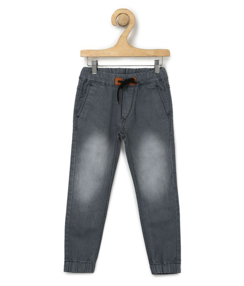     			Urbano Juniors Boy's Grey Slim Fit Stretchable Jogger Jeans