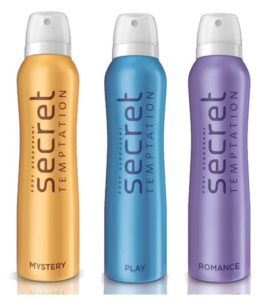     			Secret Temptation Romance, Mystery and Play Deodorant for Women 150 ml (Pack of 3) Total 450ml