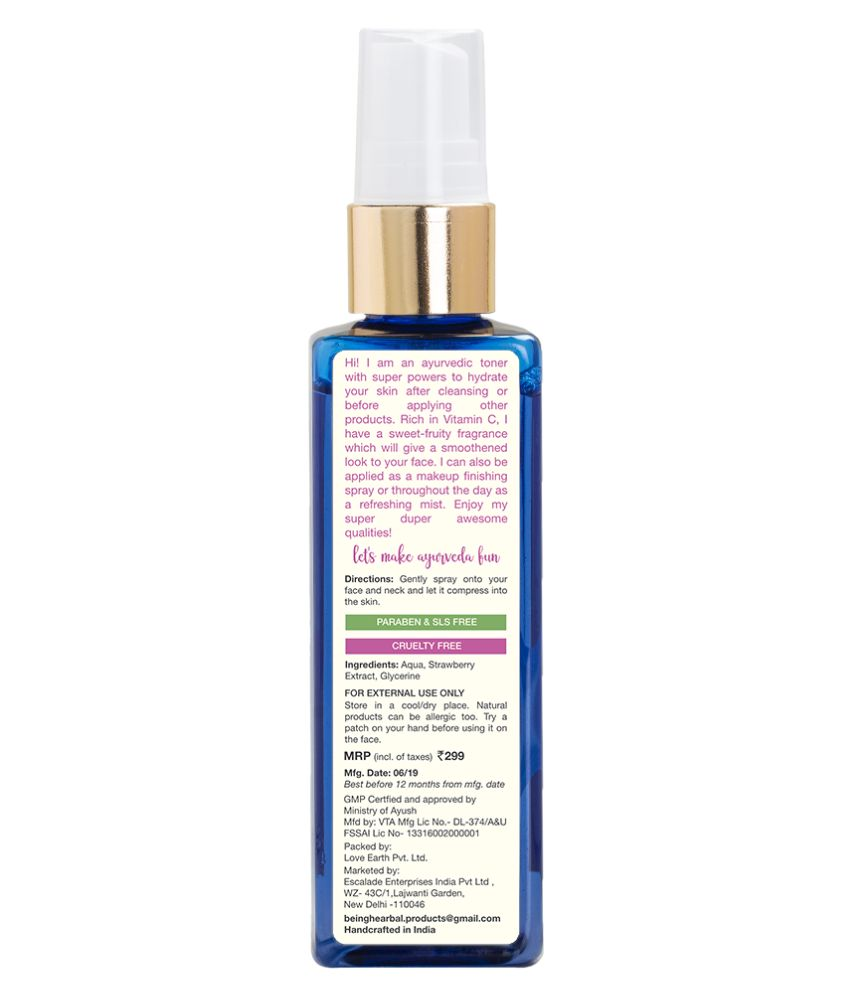 Being Herbal Face Mist Strawberry Skin Freshener 150 mL Buy Being