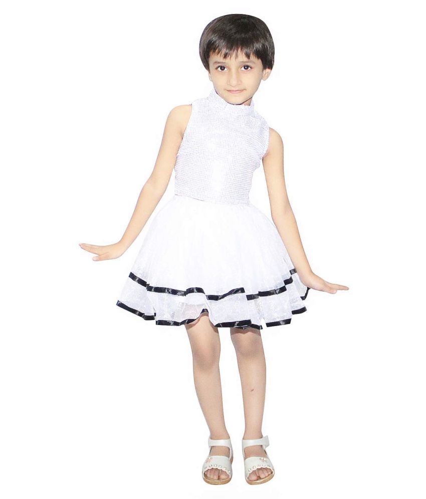     			Kaku Fancy Dresses Tu Tu Skirt Costume for Western Dance -White, for Girls