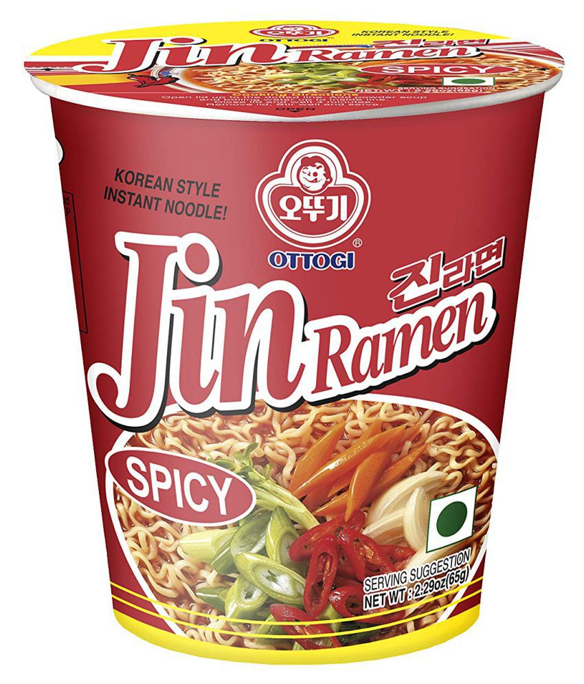 Jin Ramen Spicy Maida Cup Noodles 65 gm Pack of 12: Buy Jin Ramen Spicy