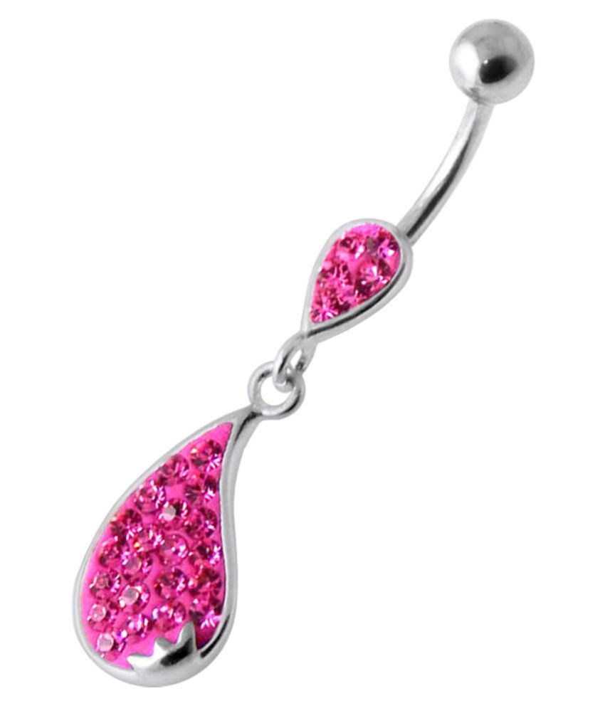 Navel Piercing Belly Ring 1.6mm (14G), 10mm Long Surgical Steel Banana with 925 Sterling