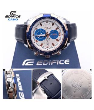 ex306 blue leather analog men's watch