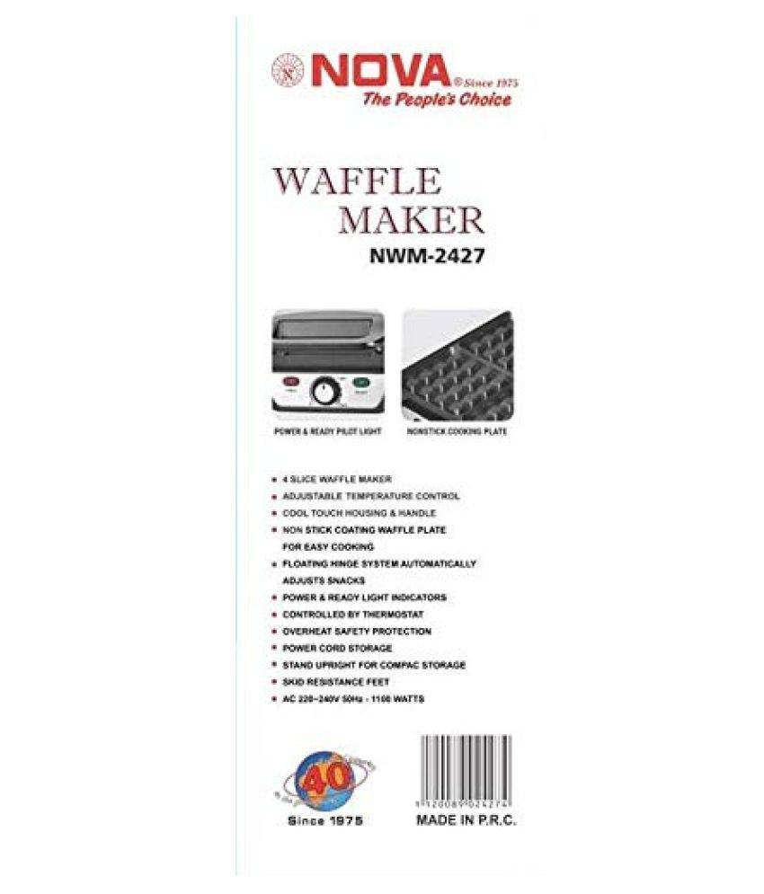 NOVA NWM2427 4 Slice Waffle Maker Price in India Buy NOVA NWM2427 4