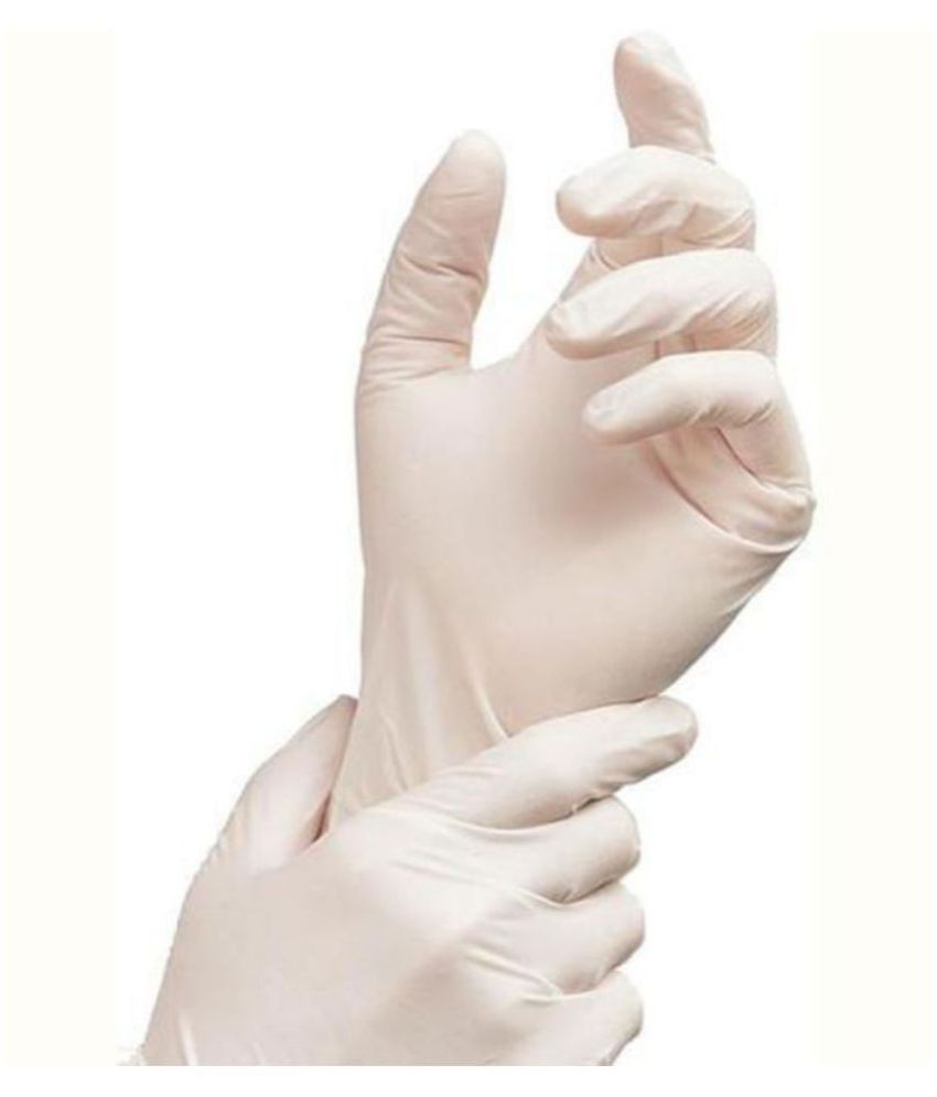 White Rubber Gloves Pack Of 20