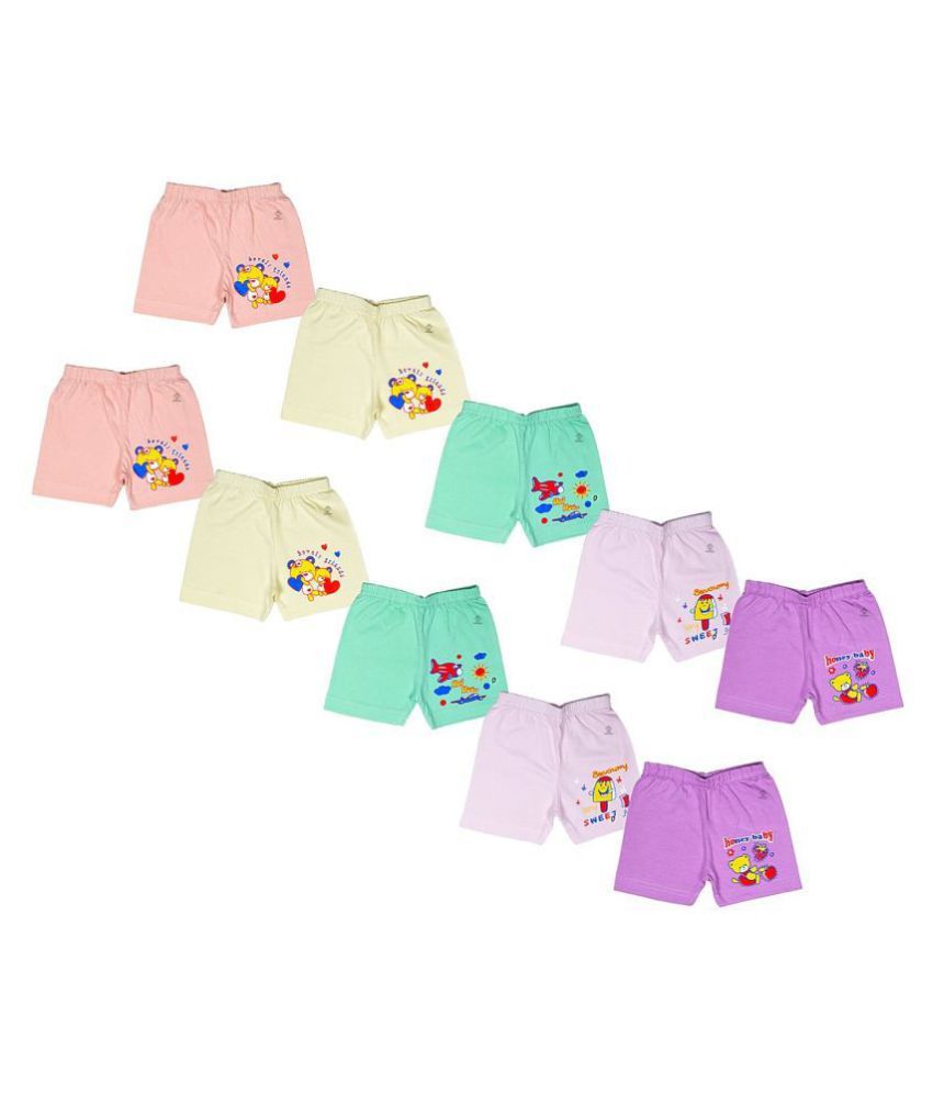     			Sathiyas Pack of 10 Unisex for Baby 100% Cotton Panties ( Multi )