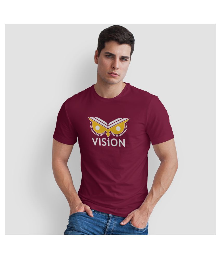    			The Twenty Eight Cotton Maroon Printed T-Shirt