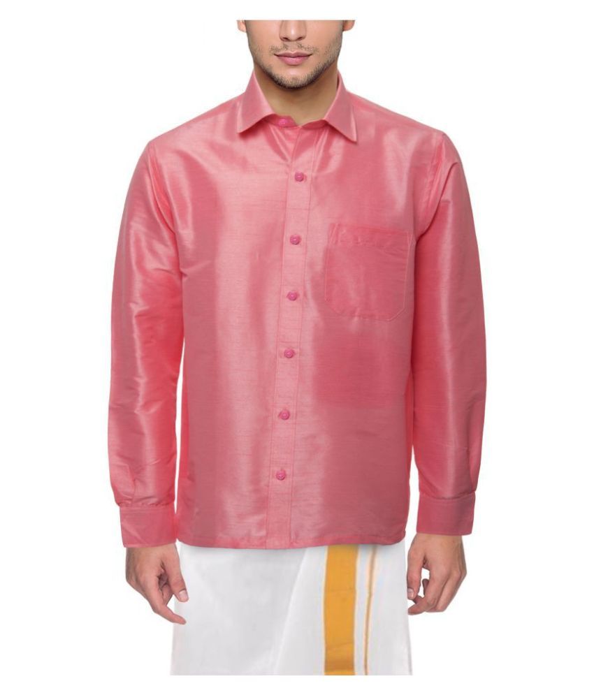 silk pink shirt