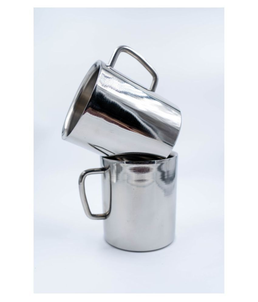     			i WARE Stainless Steel Mugs Steel Coffee Mug 2 Pcs 250 mL