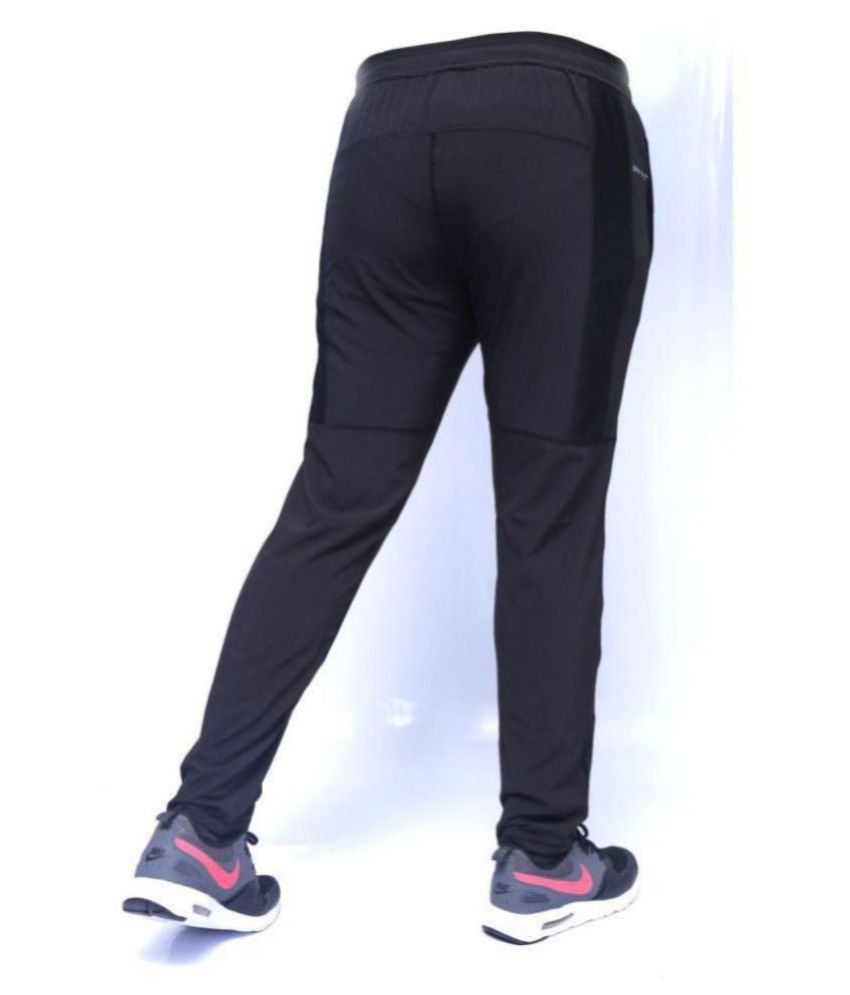 black polyester lycra joggers