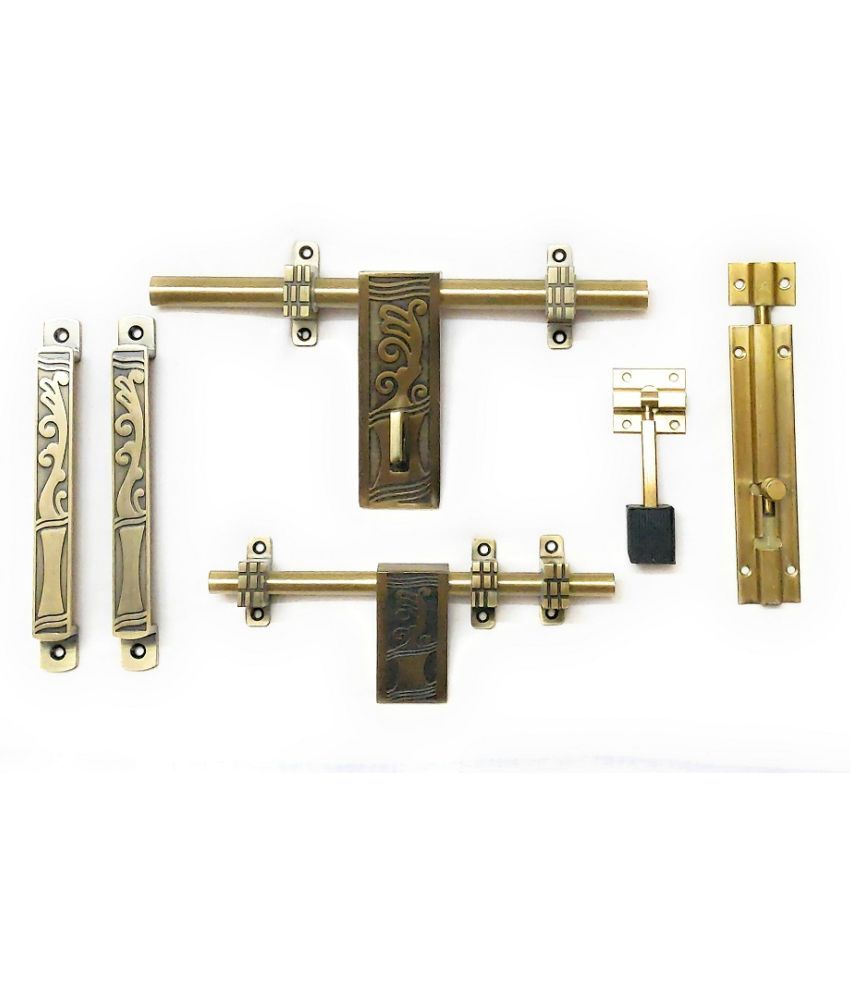 Buy Antique Finish Brass Door Accessories Fittings Kit Aldrop Set