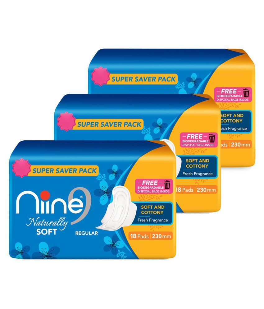 NIINE Naturally Soft Regular 54 Sanitary Pads Pack of 3 Buy NIINE