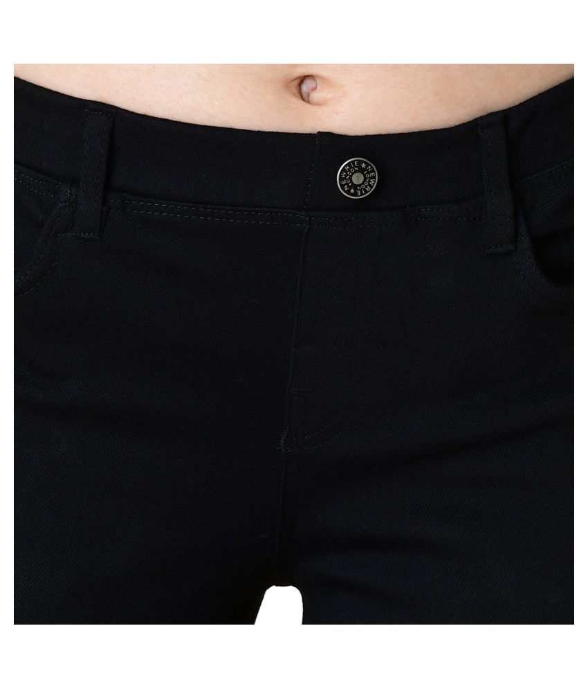 black cotton jeggings