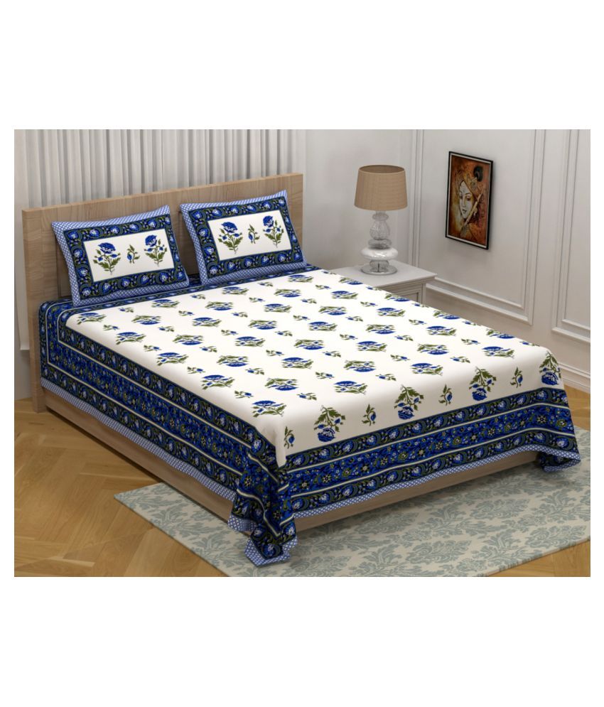 Parth Enterprises Cotton Double Bedsheet with 2 Pillow Covers Buy