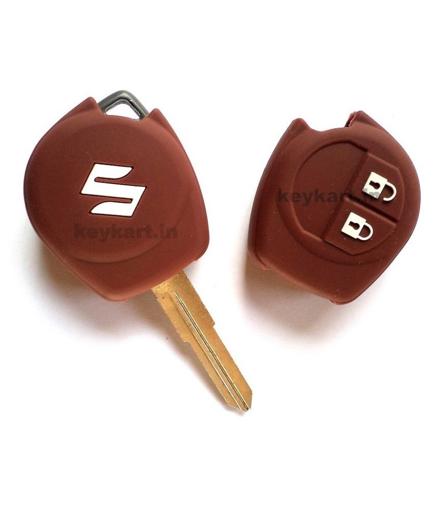 SUZUKI 2 BUTTON SILICONE KEY COVER BROWN (Swift, SX4, DZire, WagonR