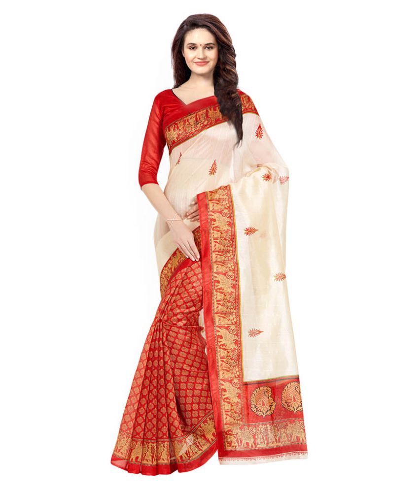 Iksha Red Bhagalpuri Silk Saree Buy Iksha Red Bhagalpuri Silk Saree 0885