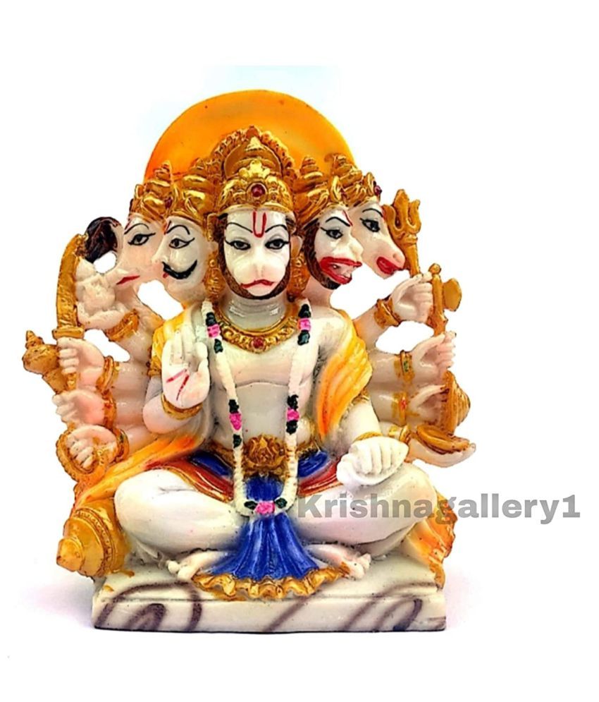 Krishna Craft Panchmukhi Hanuman Statue Marble Murti For Pooja Gift ...