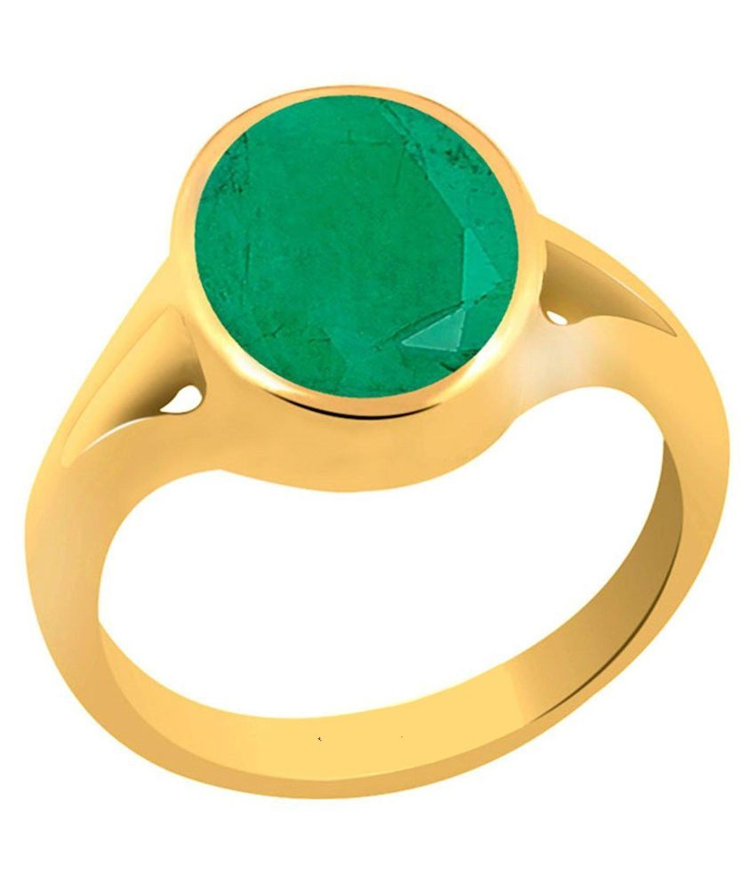 RS Jewellers Certified Emerald Panna 4.32 Carat Panchdhatu Gold Plating ...