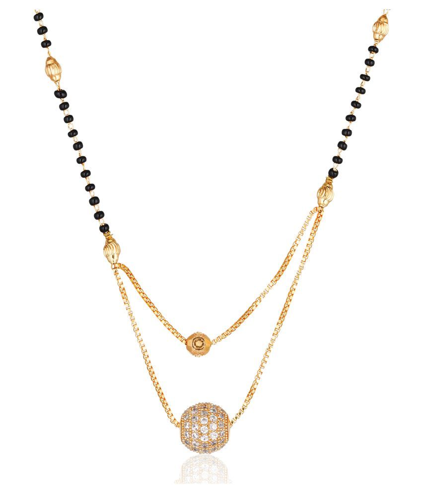 Darshini Designs Traditional Gold plated Double Layer Ball Mangalsutra for Women with 18 inches