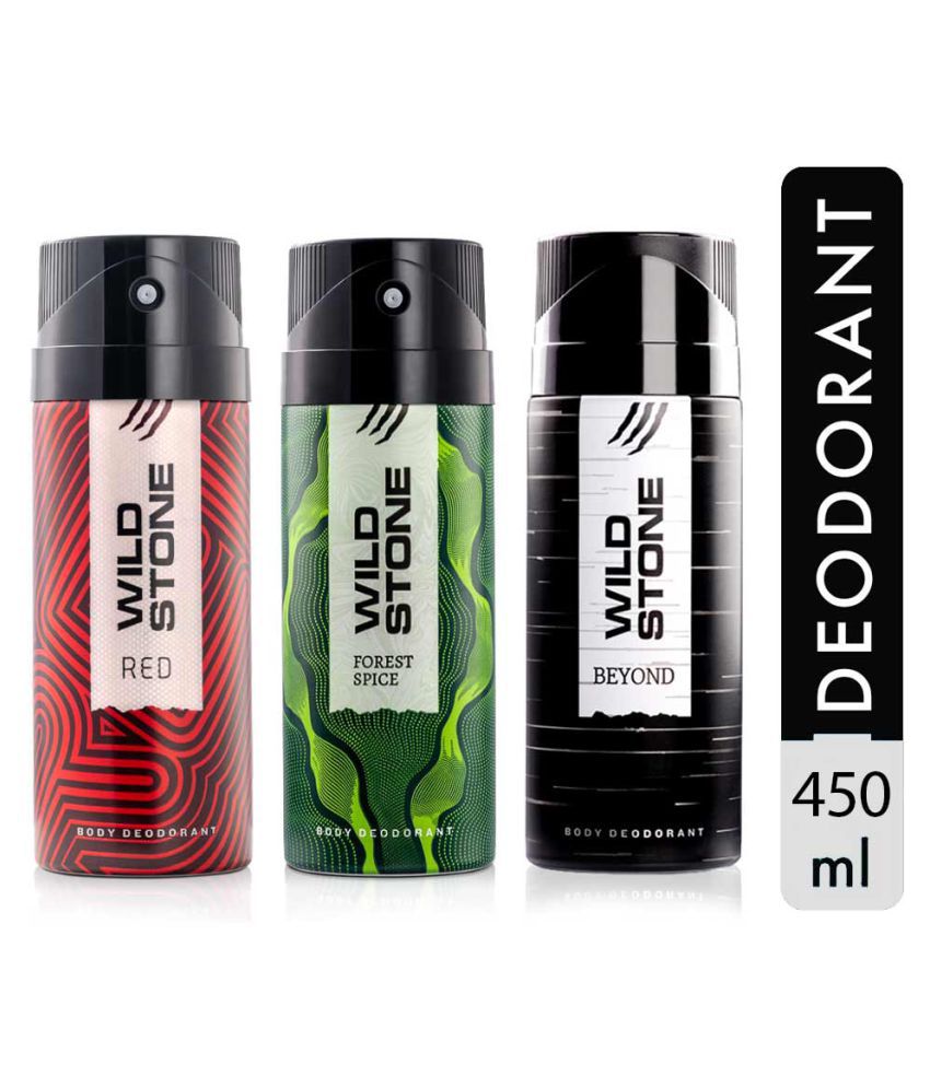     			Wild Stone Beyond, Red and Forest Spice Deodorant Combo for Men, Pack of 3 (150ml each)