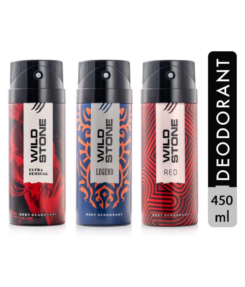     			Wild Stone RED & LEGEND Body Spray - For Men (450 ml, Pack of 3)