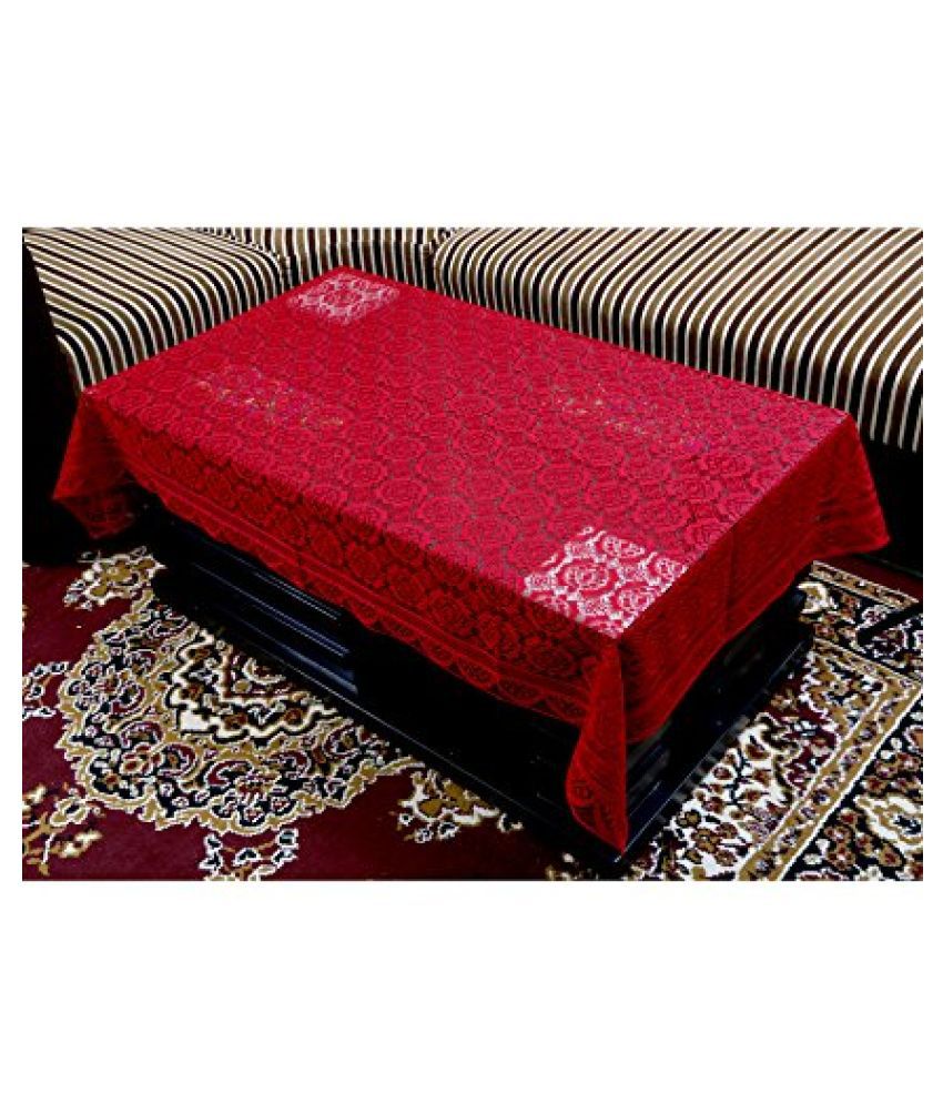     			HOMETALES Cotton Solid 4 Seater Rectangular Centre Table Cover Table Cover (152 x 101 cm)-Maroon