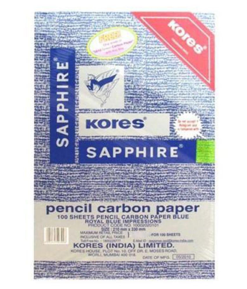 Kores Sapphire Pencil Carbon Paper For Office Purpose Pack Of 100 Sheets Blue Buy Online At 2114