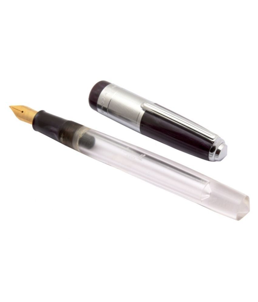 Airmail Jumbo Size Clear Acrylic Fountain Pen Purple Marbled Cap