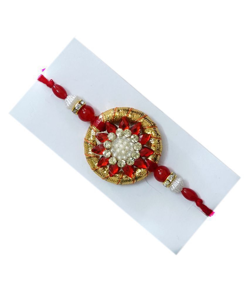 Designer Rakhi Set with Stone for Brother Sister make in India Thread