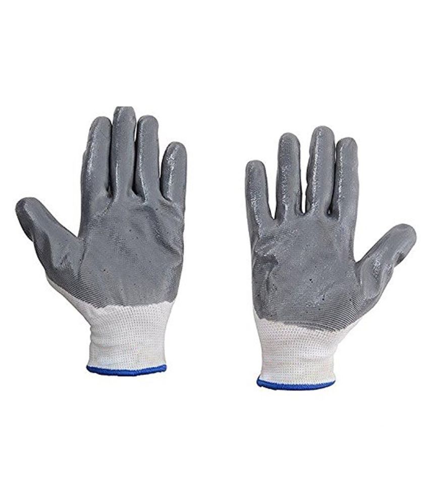 Nylon Anti Cut Industrial Safety Hand Gloves Pair of 1 white and grey