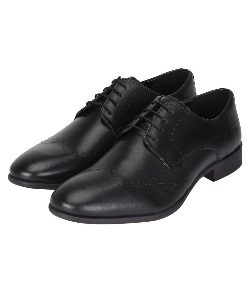 red tape black derby formal shoes