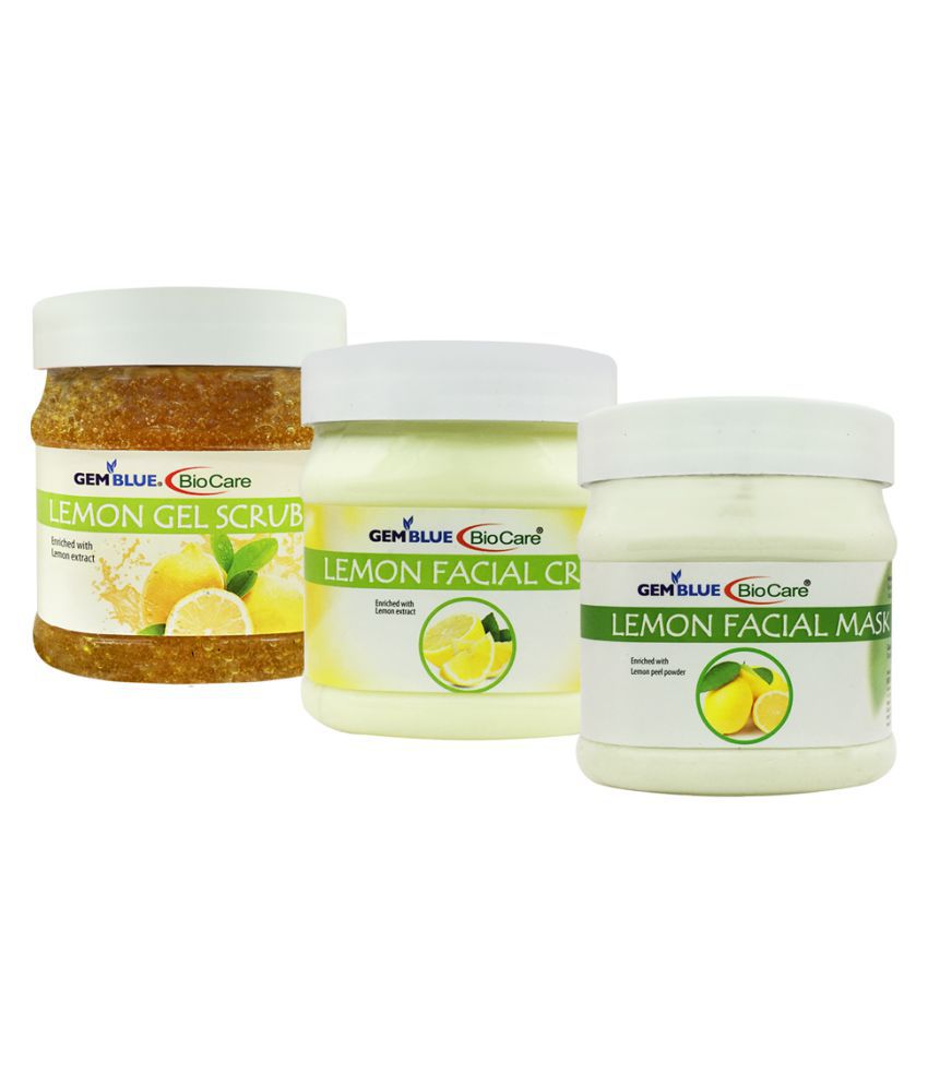     			gemblue biocare Lemon Scrub + Cream + Mask Facial Kit mL Pack of 3