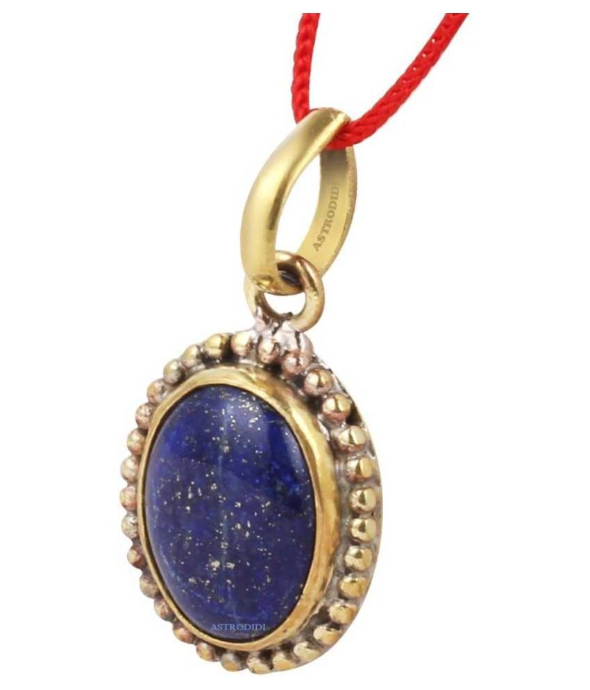     			Astrodidi Lapis Lazuli Gemstone Pendant In Panchdhatu With Lab Report For Men And Women