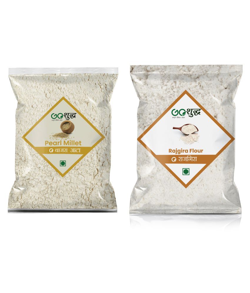 Goshudh Rajgira Flour 500GM & Bajra/Pearl Millet Atta 500GM 1 Kg Pack ...